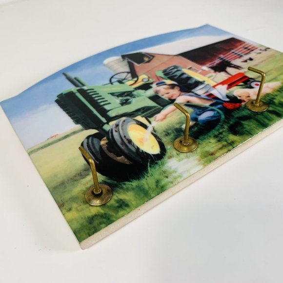 John Deere Key Hook Little Farmhands Barn Garage Shed Decor Dad Grandpa Signed - Picture 7 of 8